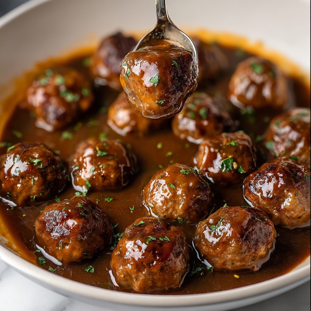 Salisbury Steak Meatballs in Rich Brown Gravy Recipe - Recipe Image
