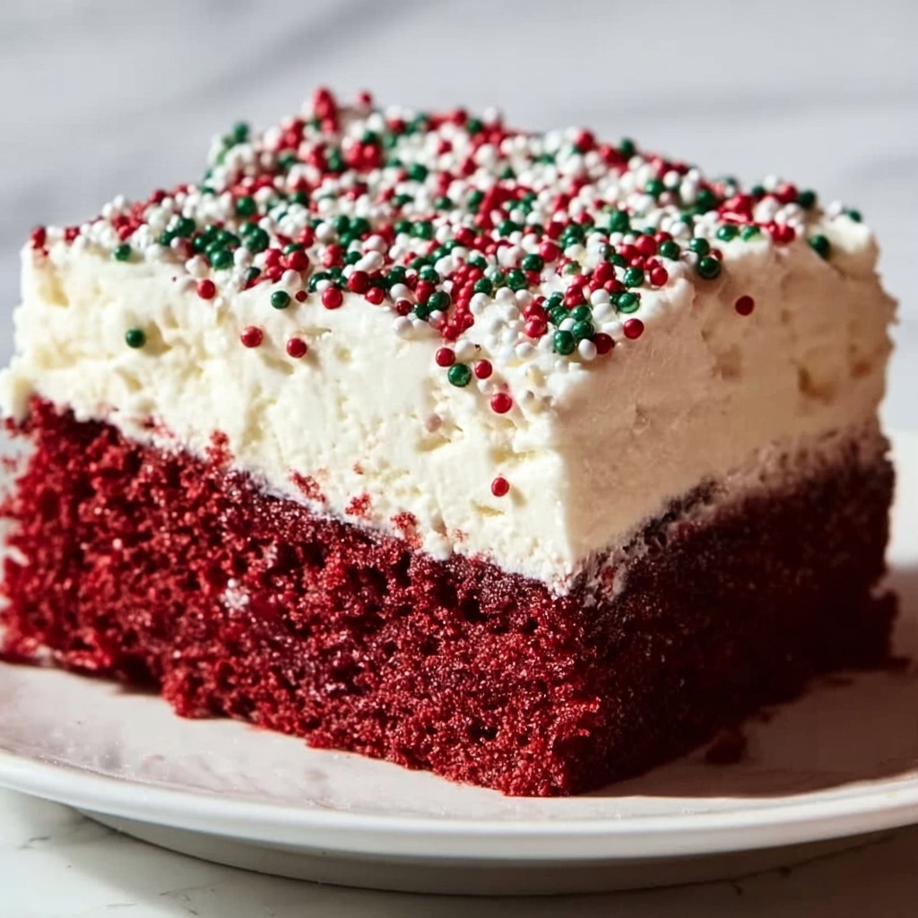 Christmas Red Velvet Poke Cake Recipe - Recipe Image