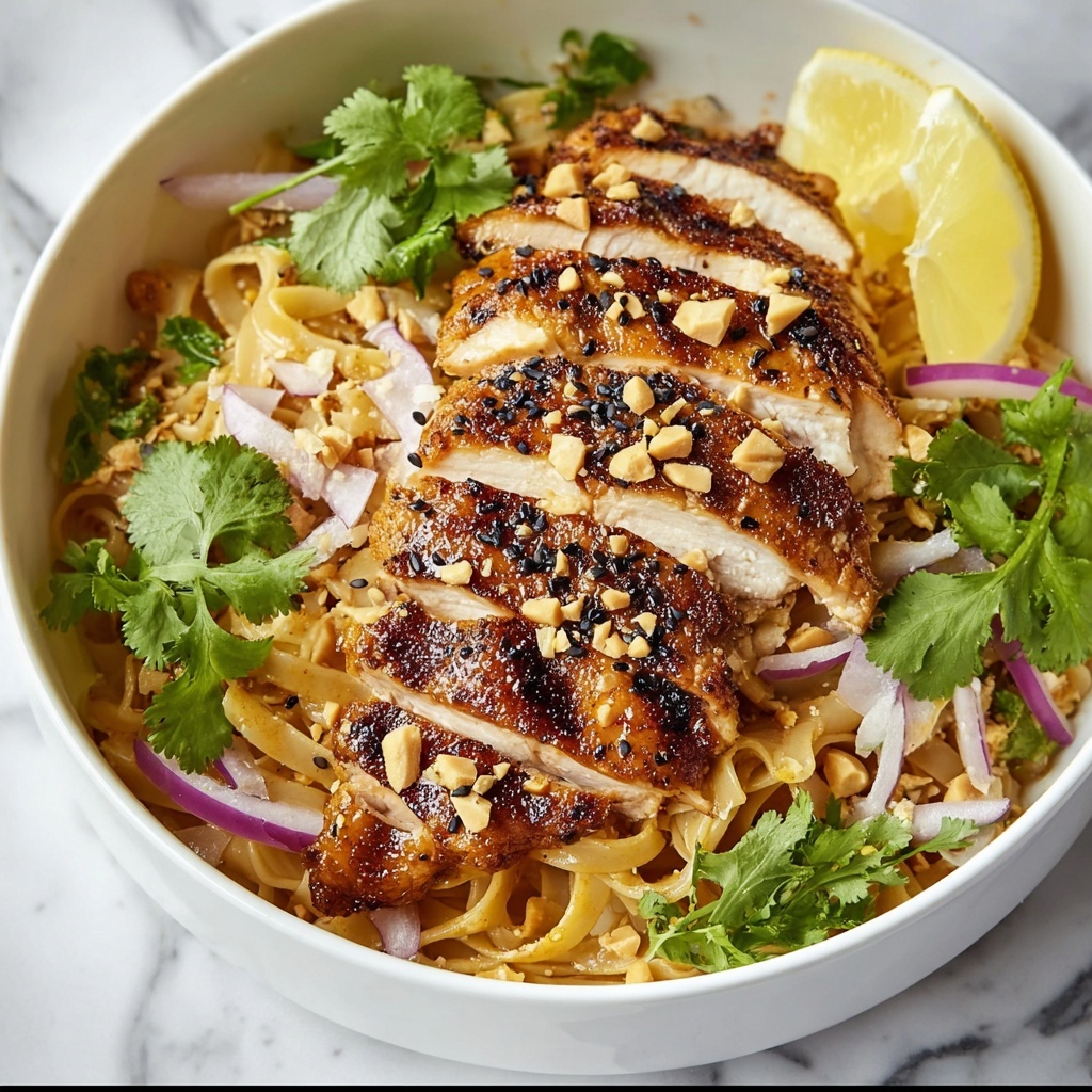 Lemon Garlic Chicken Noodle Bowl Recipe - Recipe Image