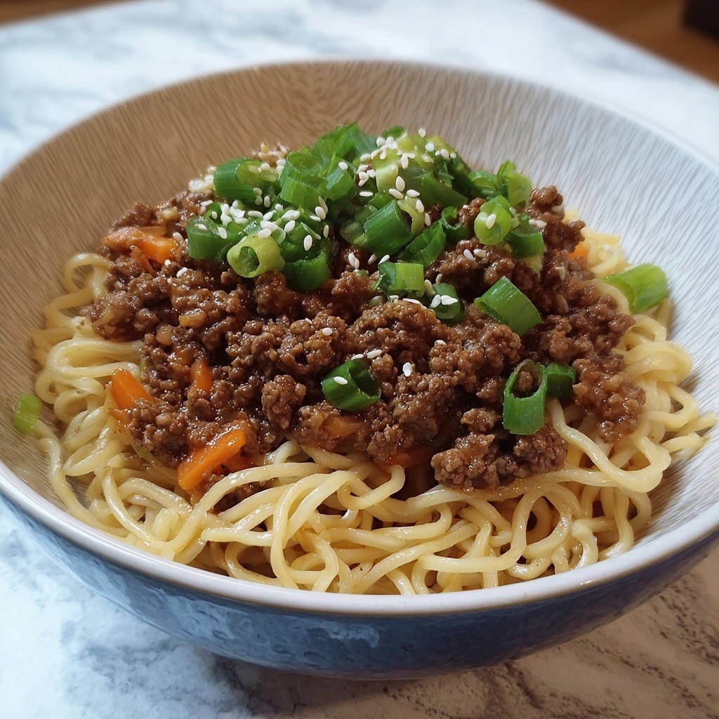 Mongolian Ground Beef Noodles Recipe - Recipe Image