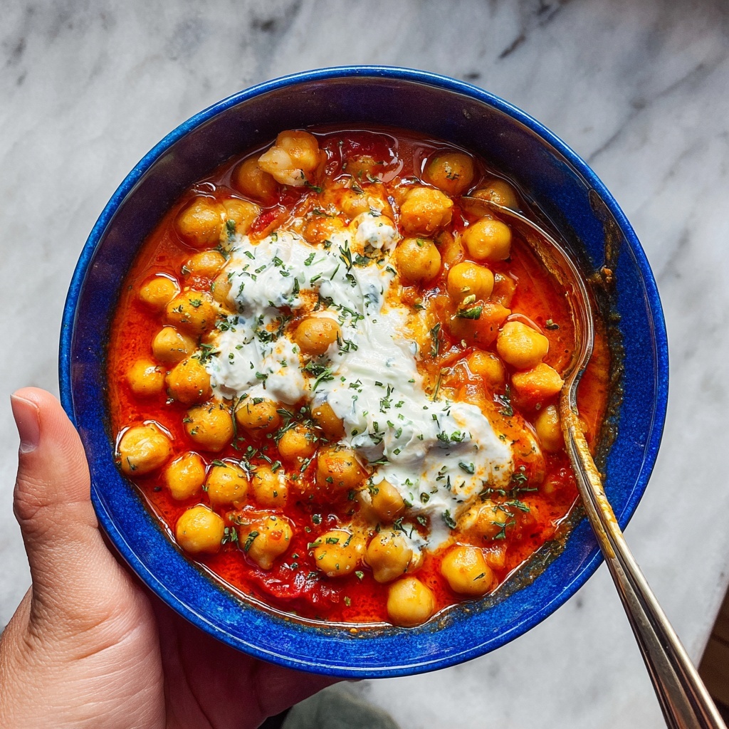 Chickpea Tomato and Harissa Stew with Herby Yogurt Recipe - Recipe Image