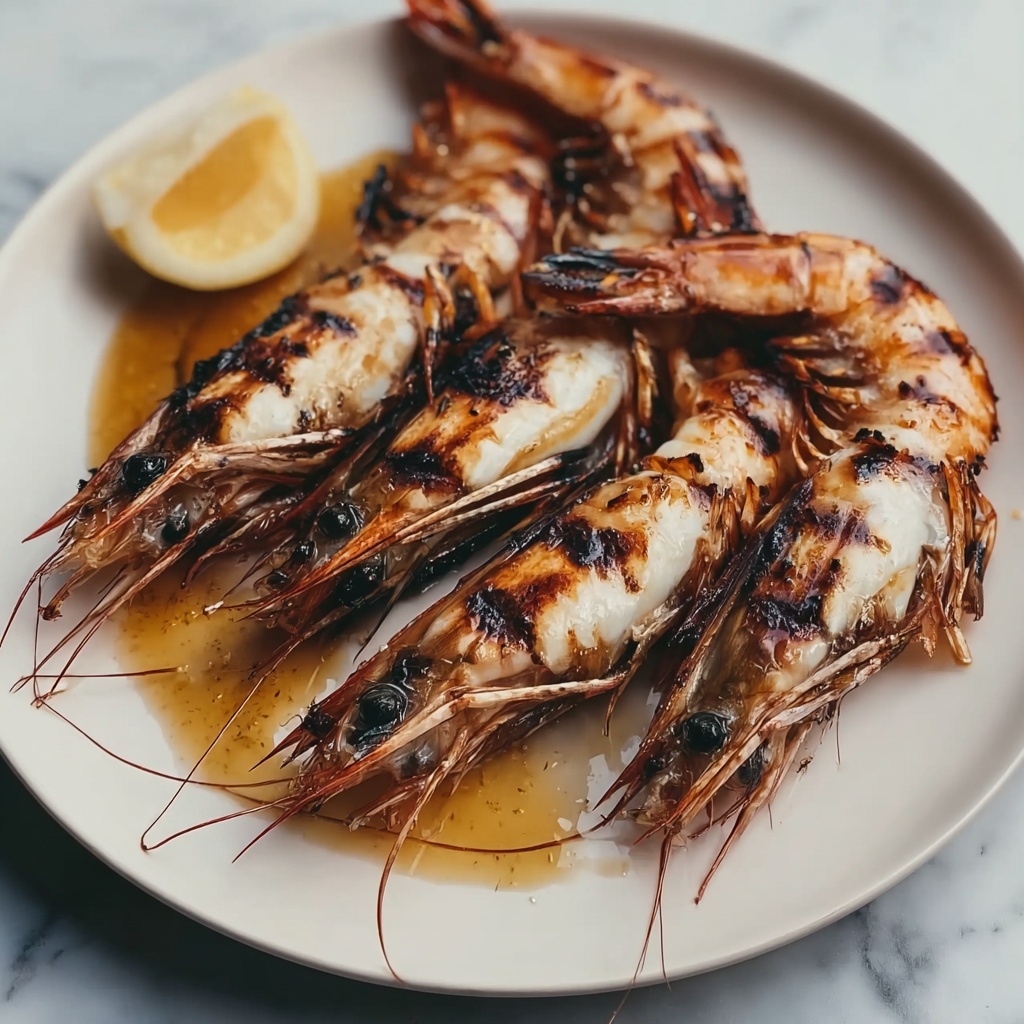 Char-Grilled King Prawns with Lemon Recipe - Recipe Image