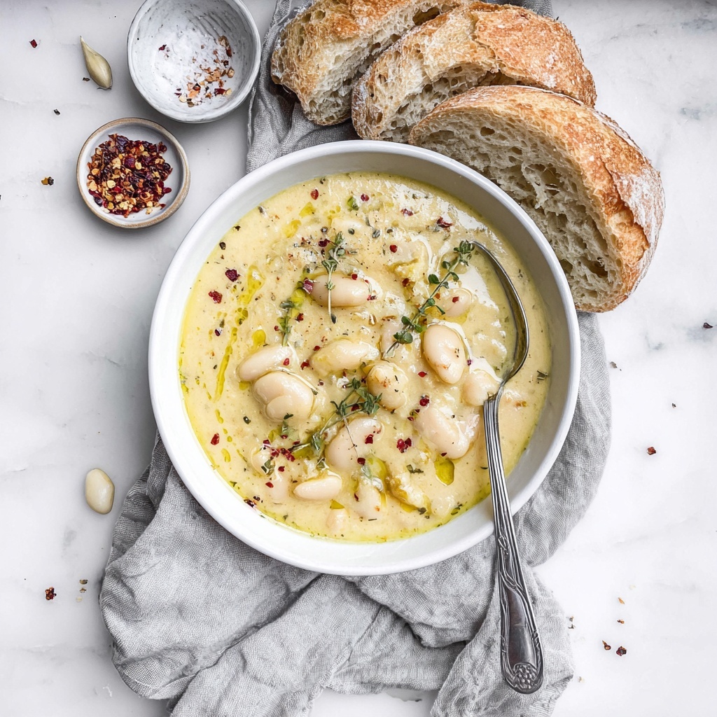 Creamy Vegan White Bean Soup Recipe - Recipe Image