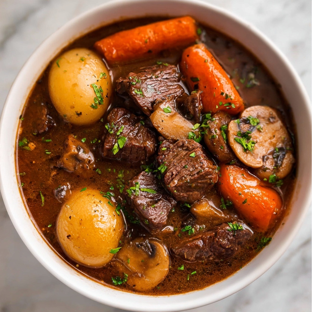 Slow Cooker Beef Stew With Mushrooms Recipe - Recipe Image