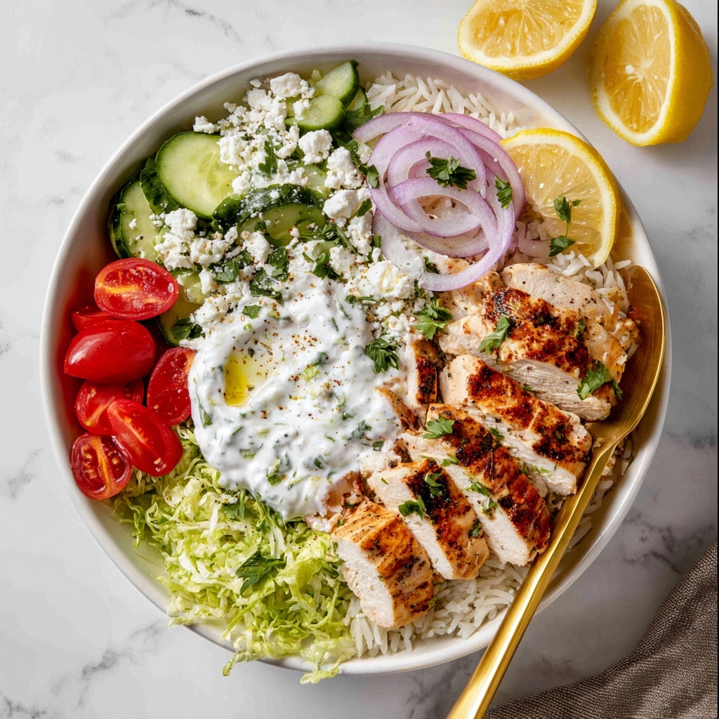 Greek Chicken Bowls with Tzatziki and Fresh Veggies Recipe - Recipe Image