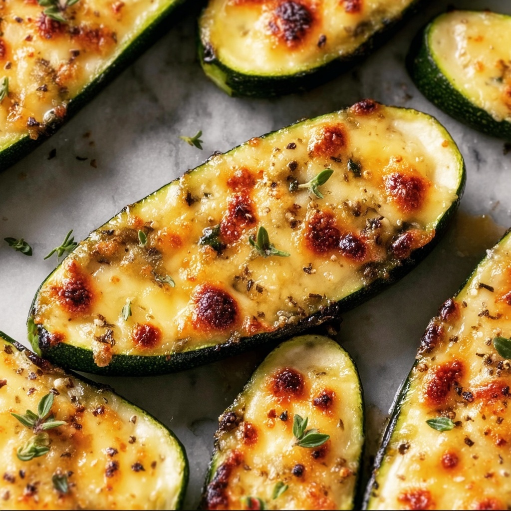 Cheesy Garlic Zucchini Steaks Recipe - Recipe Image