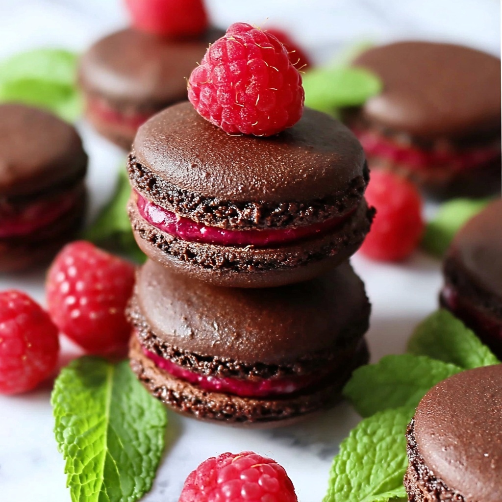 Dark Chocolate Raspberry Macarons: A Decadent Treat for Every Occasion Recipe - Recipe Image