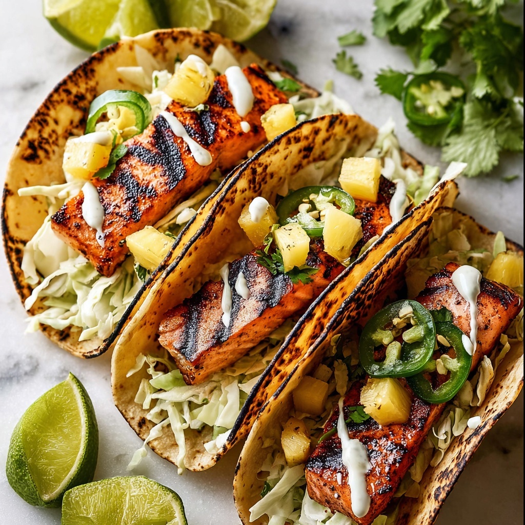 Chipotle Honey Salmon Tacos with Pineapple Salsa Recipe - Recipe Image