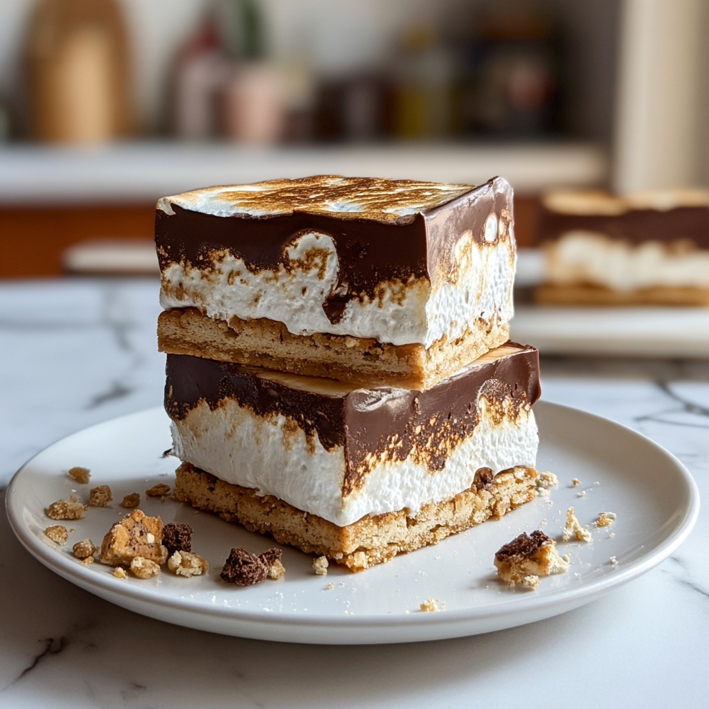 Frozen S'mores Cheesecake Squares Recipe - Recipe Image