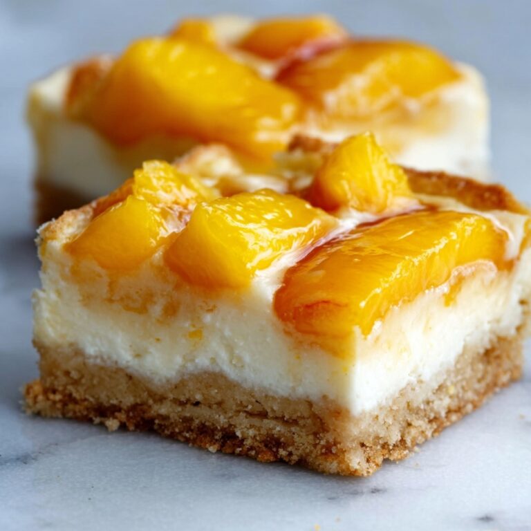 Peaches and Cream Cheesecake Bars Recipe
