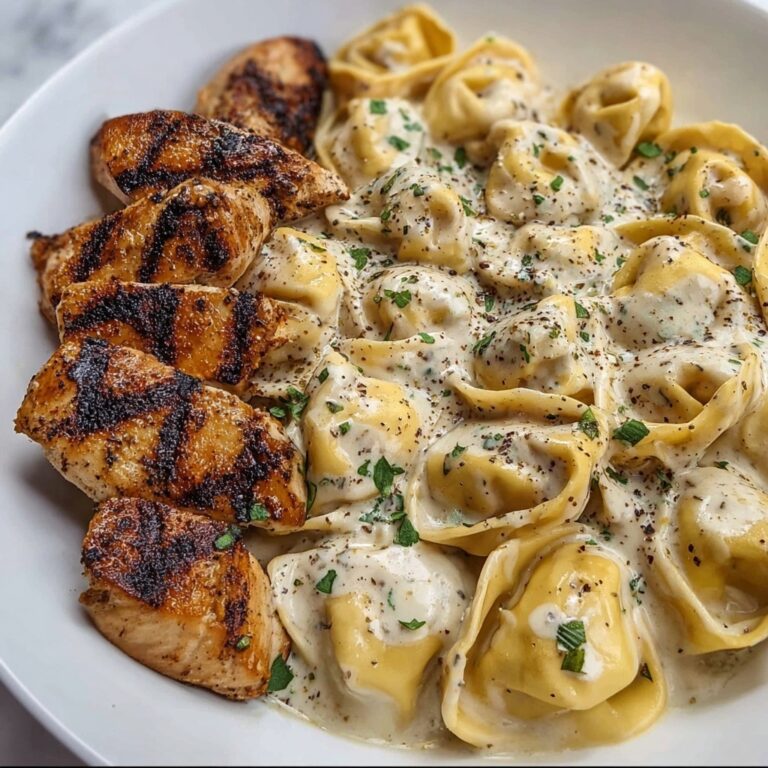 Asiago Tortellini Alfredo with Grilled Chicken Recipe