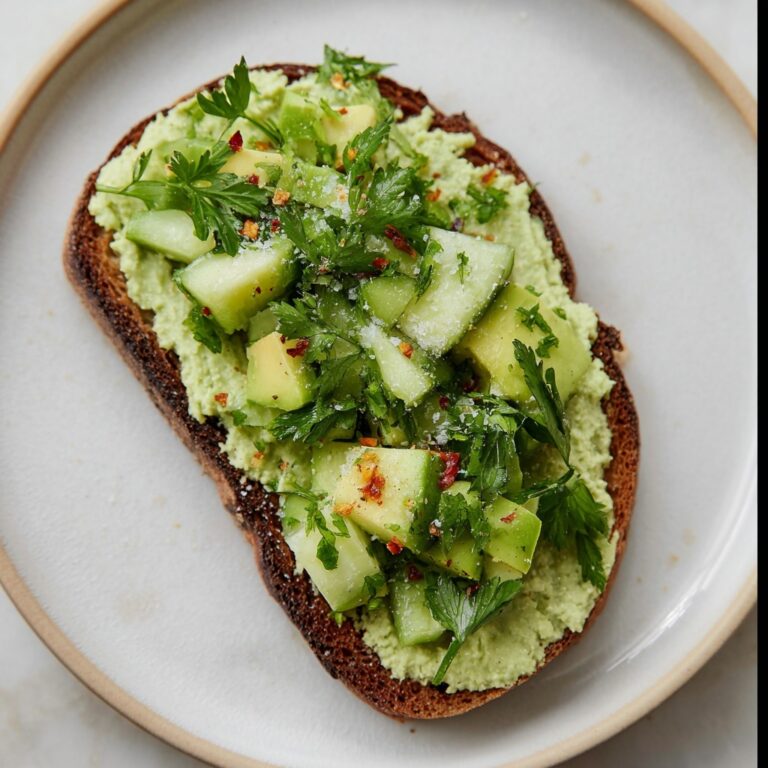 Smashed Cucumber Toast with Artichoke Edamame Spread Recipe