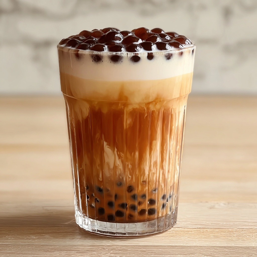 Cozy Red Bean & Black Sesame Milk Tea for Refreshing Sips Recipe - Recipe Image