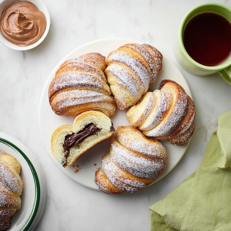 Fried Croissant Beignets with Chocolate Spread and Cinnamon Sugar Dust Recipe