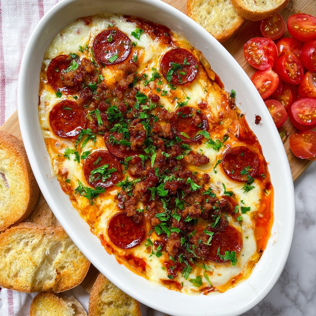 Hot Honey Pepperoni and Sausage Pizza Dip Recipe - Recipe Image