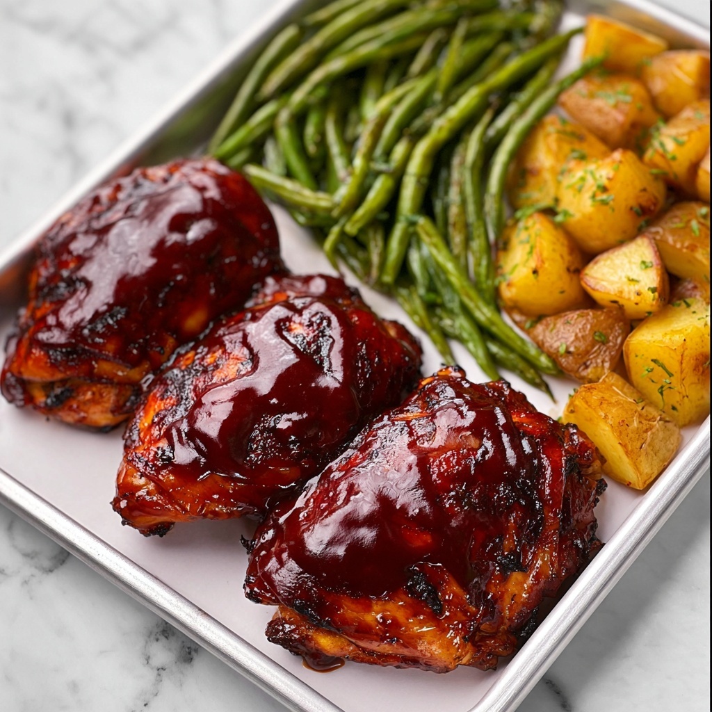 Sheet Pan BBQ Chicken, Potatoes, and Green Beans Recipe - Recipe Image