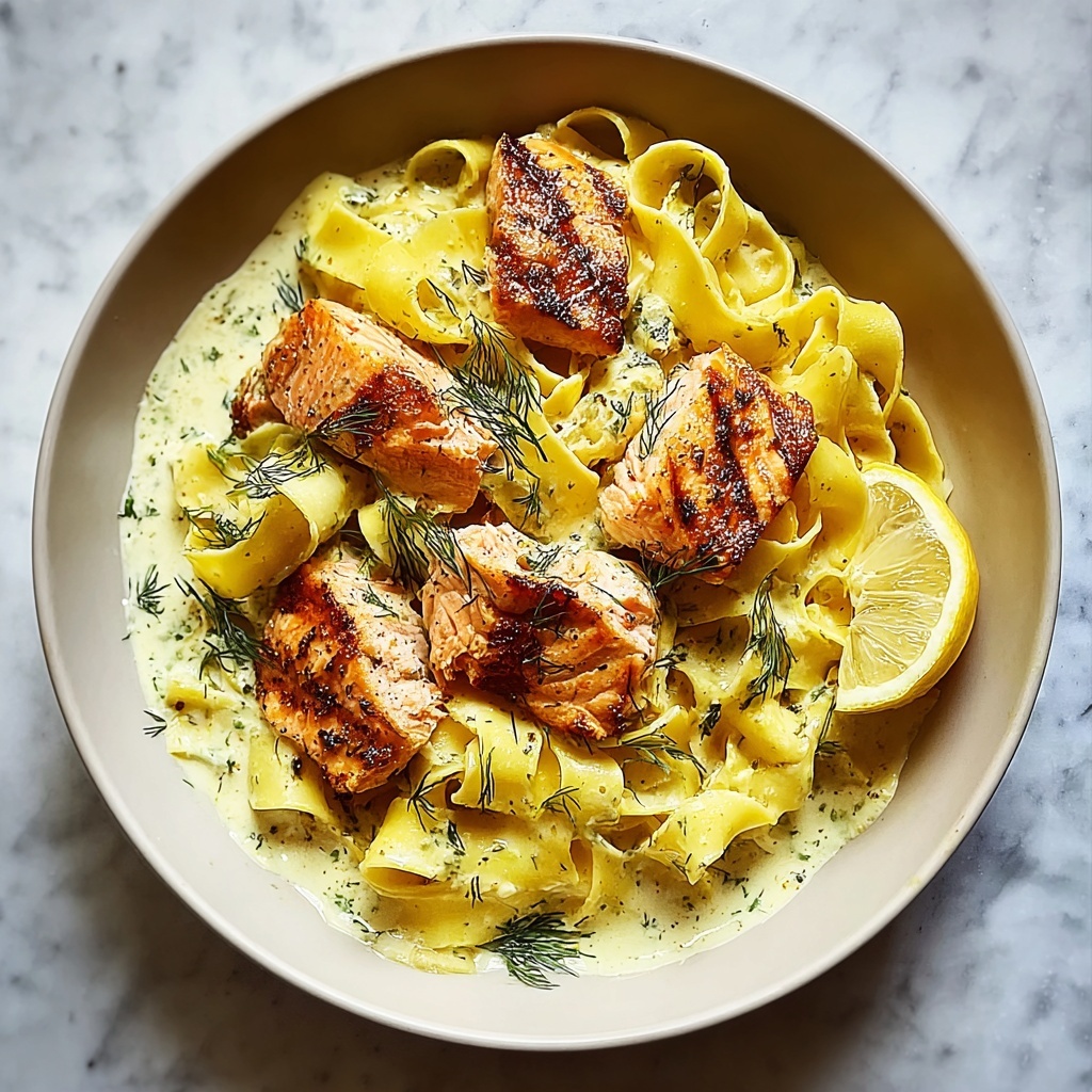 Citrus-Scented Pappardelle with Slow-Roasted Salmon Recipe - Recipe Image