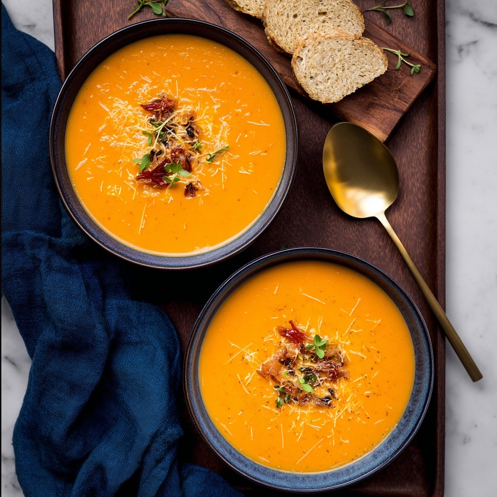 Roasted Vegetable Soup with Parmesan and Thyme Recipe - Recipe Image