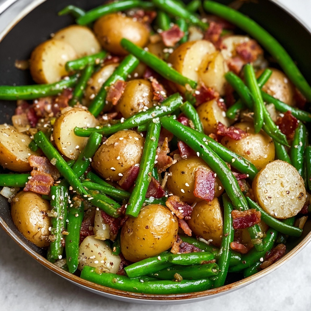 Potato and Green Bean Skillet with Bacon and Everything Bagel Seasoning Recipe - Recipe Image