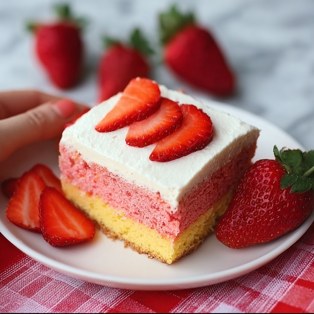 Strawberry Shortcake Poke Cake Recipe - Recipe Image