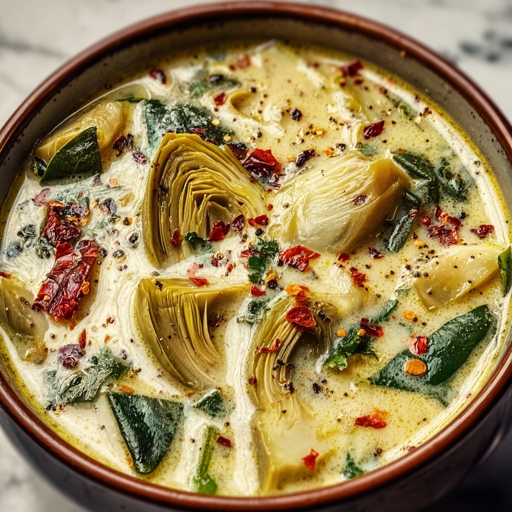 Zesty Tuscan Artichoke Soup Recipe - Recipe Image