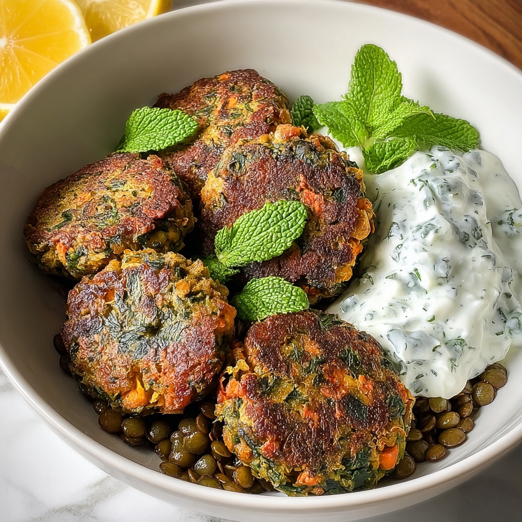 Baked Greek Lentil Meatballs with Tzatziki Recipe - Recipe Image
