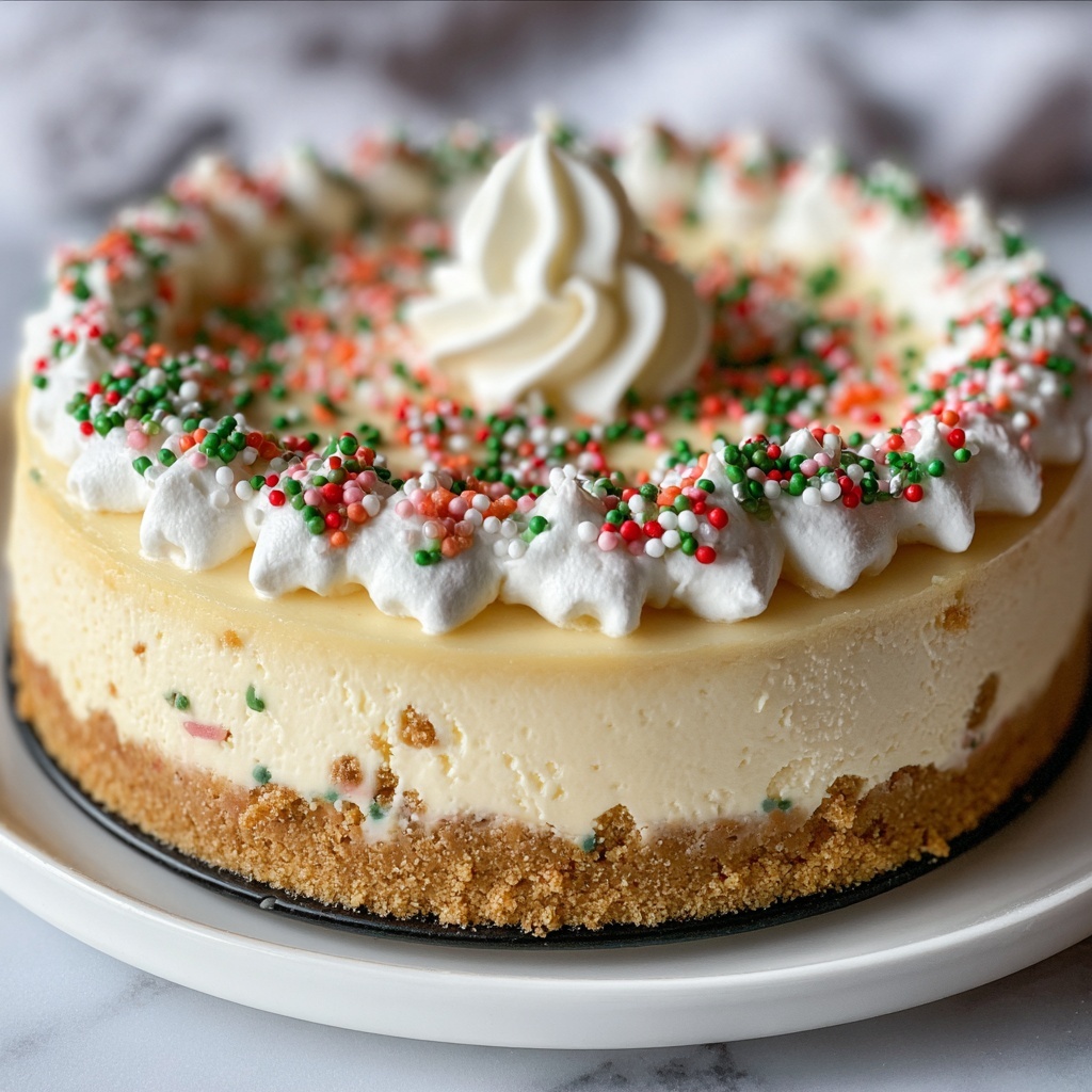 Christmas Sugar Cookie Cheesecake Recipe - Recipe Image