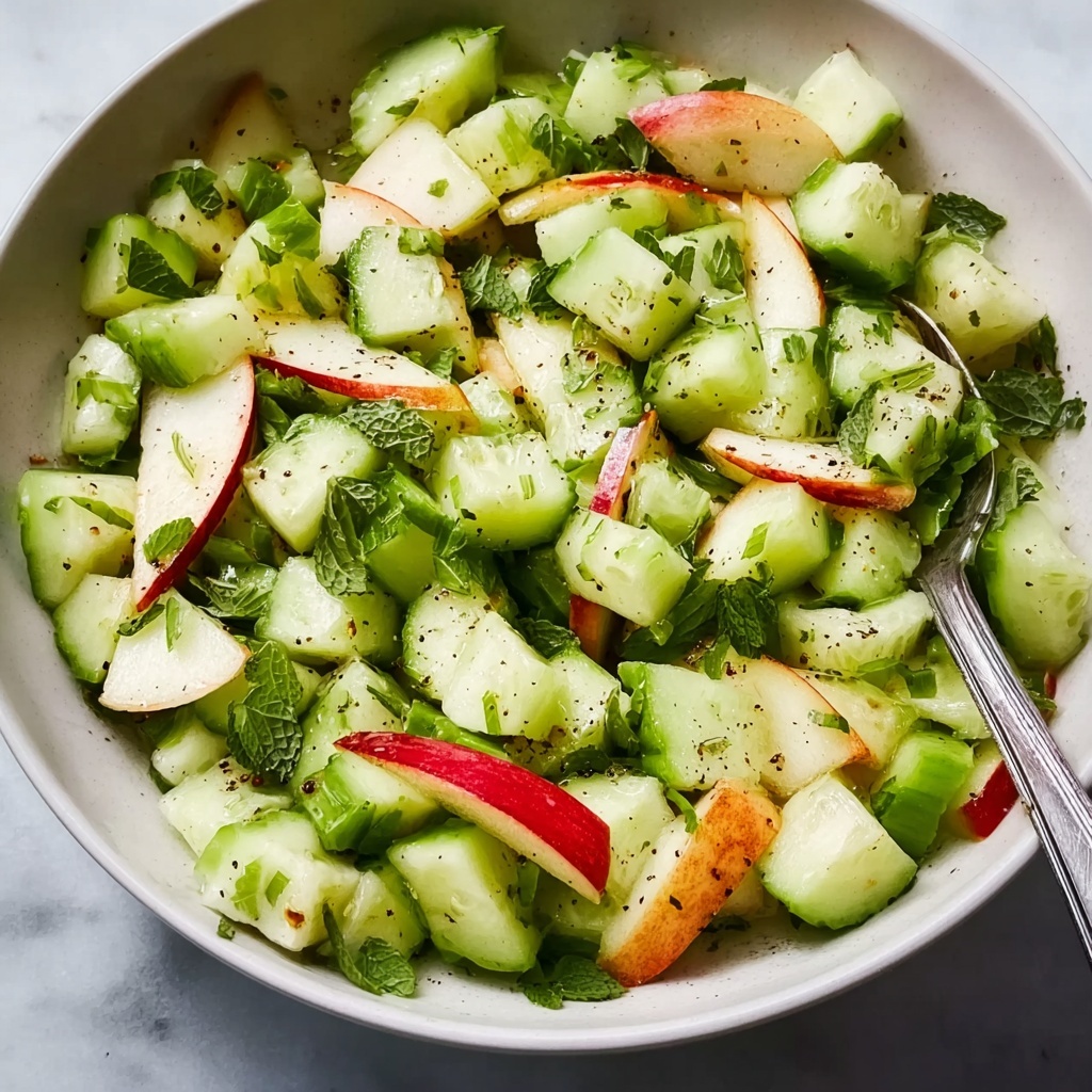 Crisp Cucumber Apple Salad with Tangy Dressing Recipe - Recipe Image
