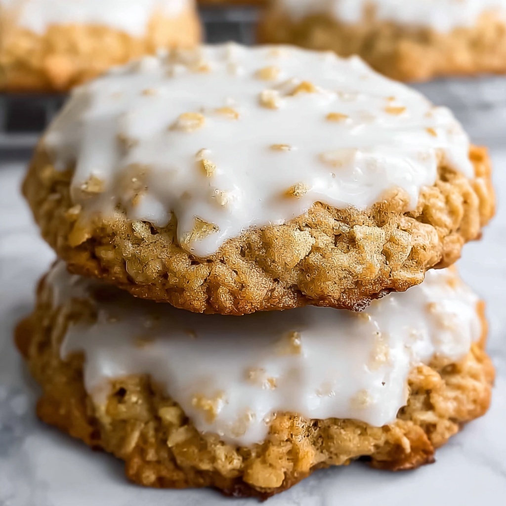Iced Oatmeal Cookies - Crumbl Copycat Recipe - Recipe Image