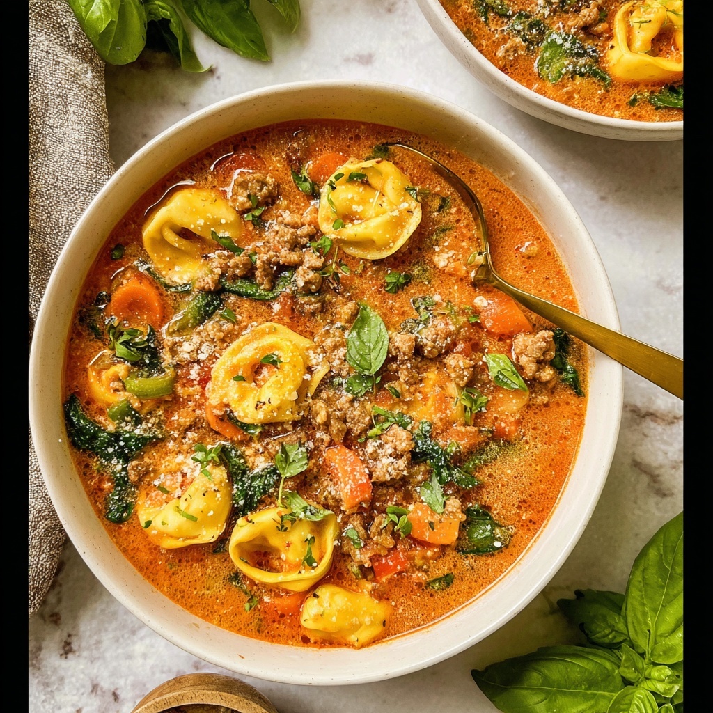 Crockpot Sausage Tortellini Soup Recipe - Recipe Image