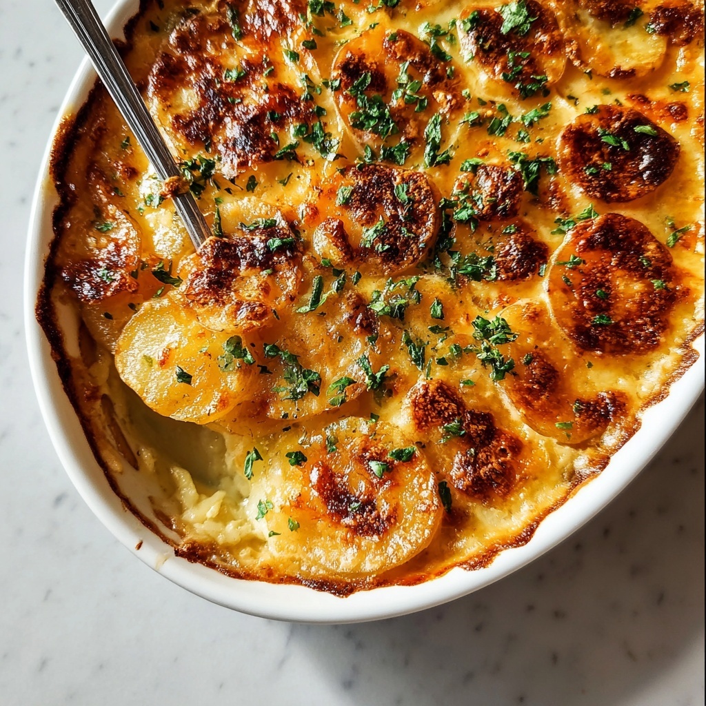 Dad’s Creamy & Cheesy Au Gratin Potatoes Recipe - Recipe Image