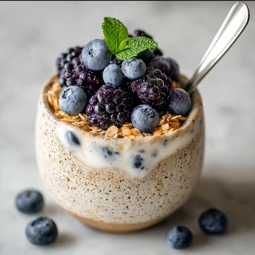 Blueberry Overnight Oats with Yogurt for Busy Mornings Recipe - Recipe Image