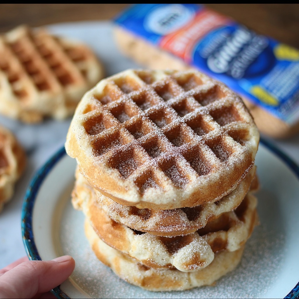 Cinnamon Sugar Biscuit Waffles Recipe - Recipe Image