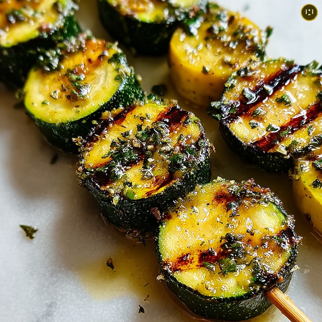 Garlic Butter Zucchini Skewers Recipe - Recipe Image