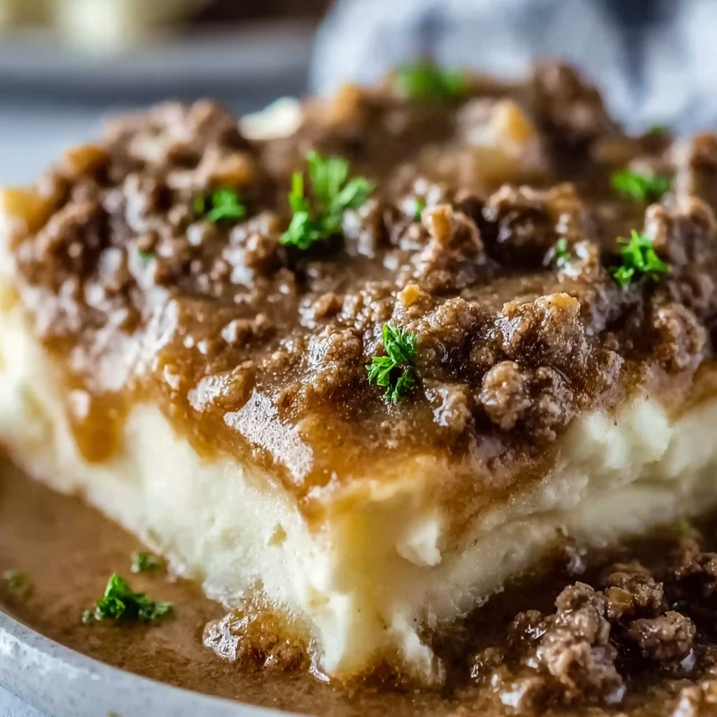 Ground Beef and Gravy Over Mashed Potatoes Recipe - Recipe Image