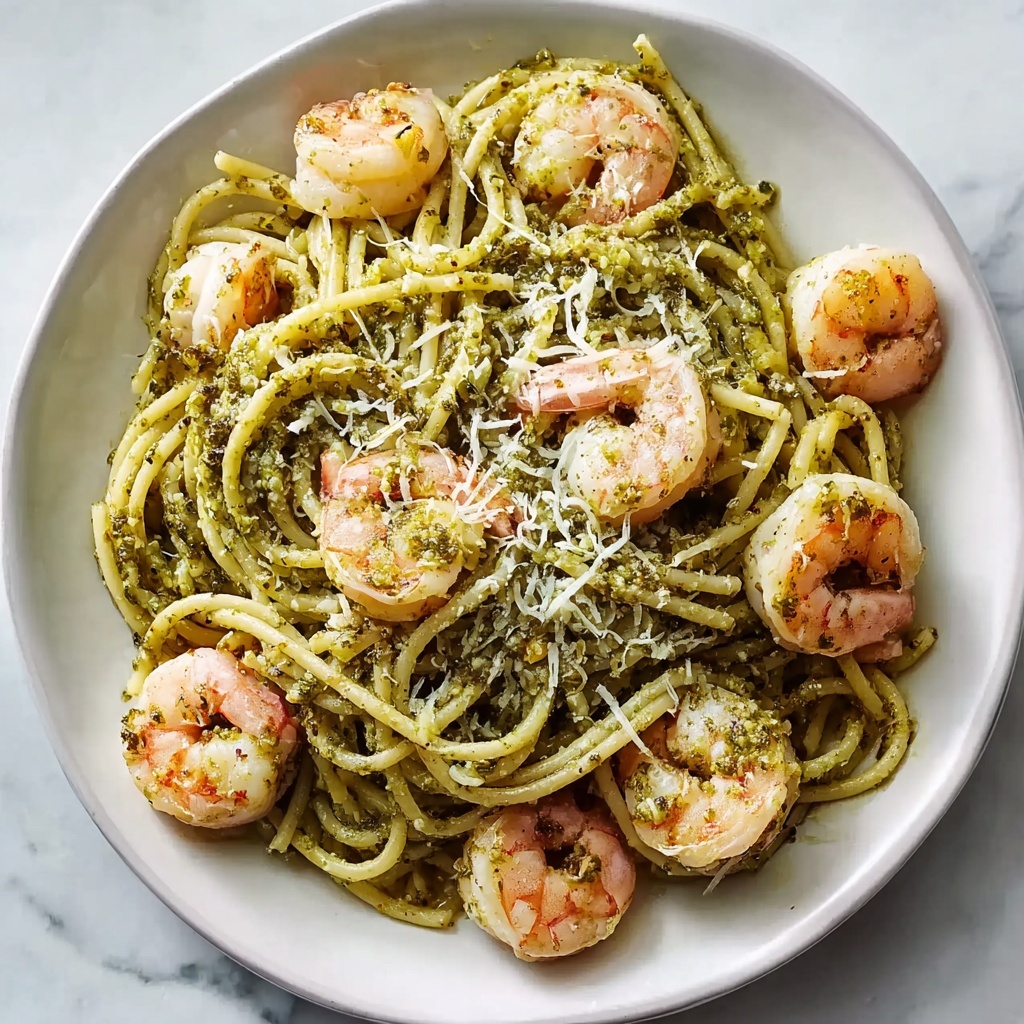 Easy & Creamy Pistachio Pesto Pasta with Shrimp Recipe - Recipe Image