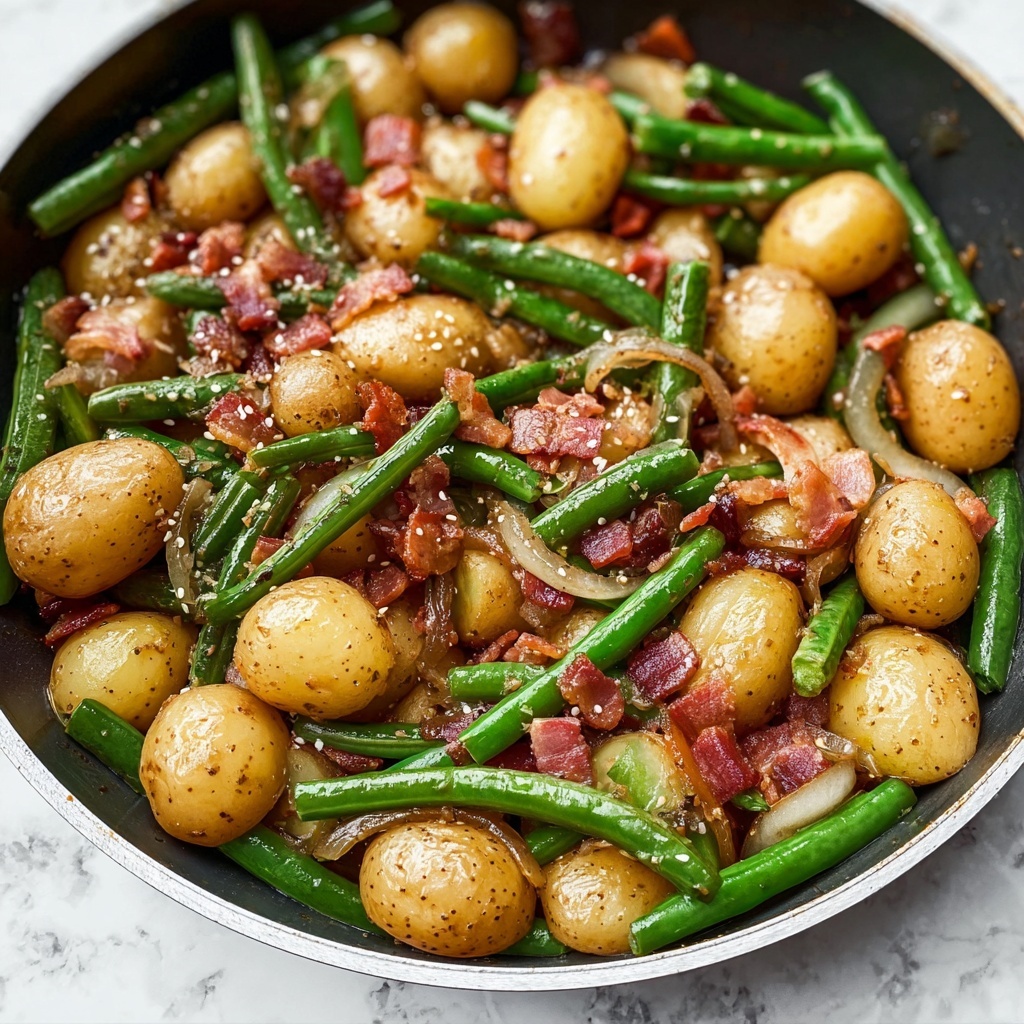 Potato and Green Bean Skillet with Bacon and Everything Bagel Seasoning Recipe - Recipe Image