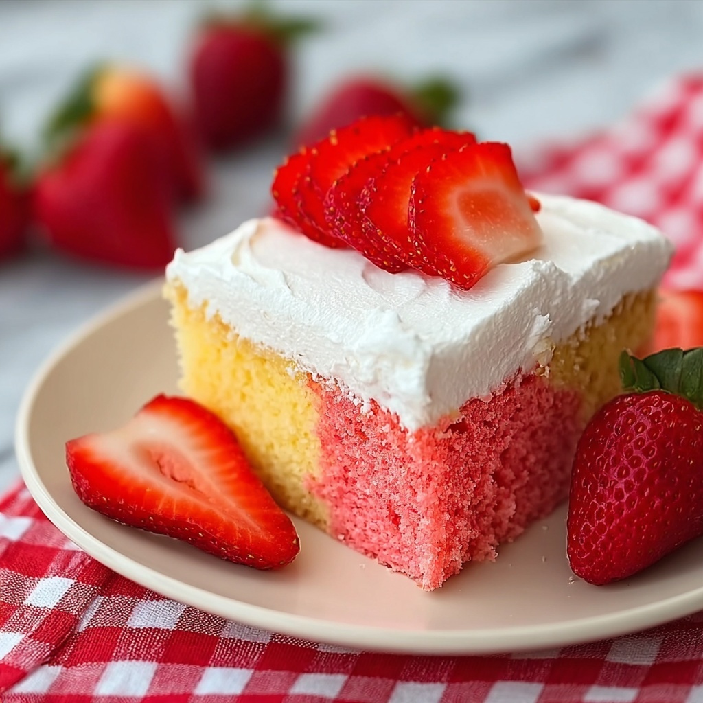 Strawberry Shortcake Poke Cake Recipe - Recipe Image