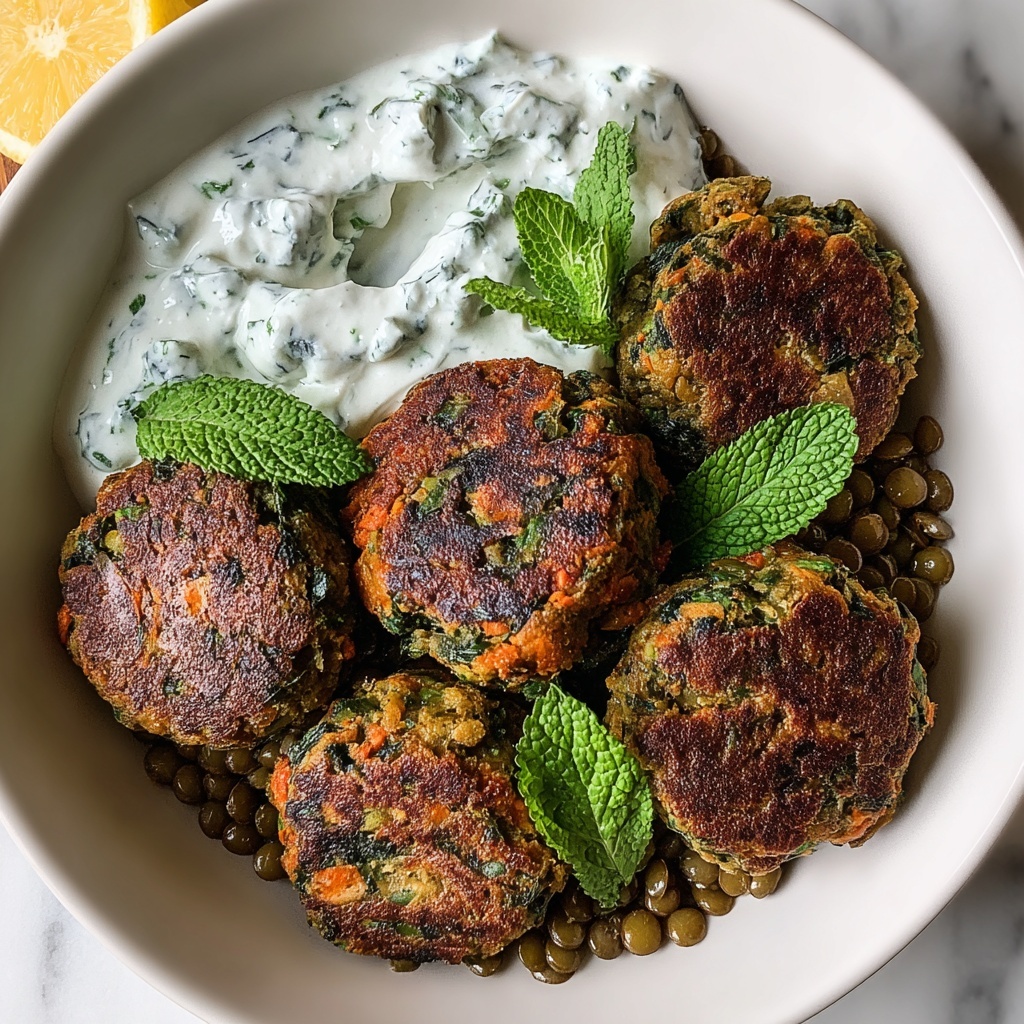 Baked Greek Lentil Meatballs with Tzatziki Recipe - Recipe Image