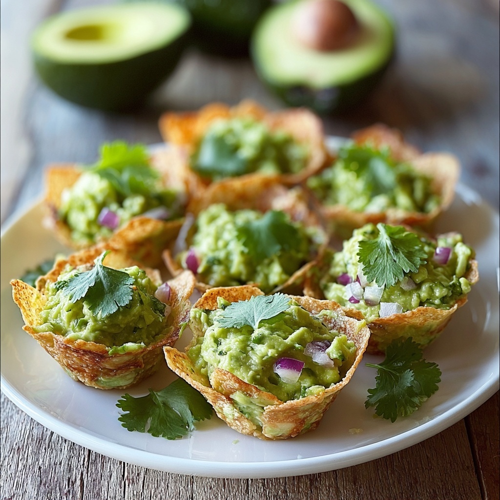 Guacamole Cups in Crispy Wonton Shells Recipe - Recipe Image