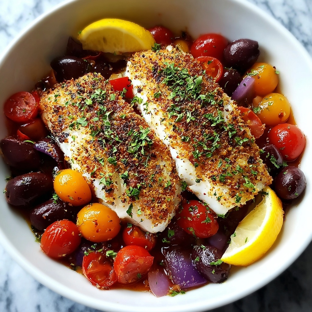 Mediterranean Baked Fish Recipe - Recipe Image