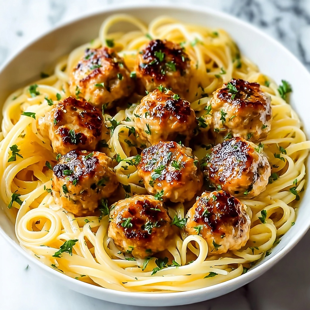 Garlic Butter Chicken Bites with Creamy Parmesan Pasta Recipe - Recipe Image