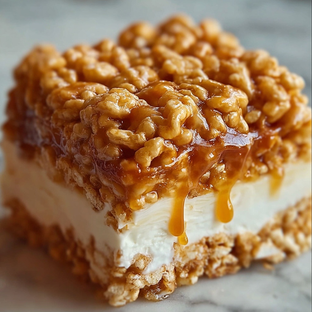 Rice Krispie Treat Cheesecake Recipe - Recipe Image