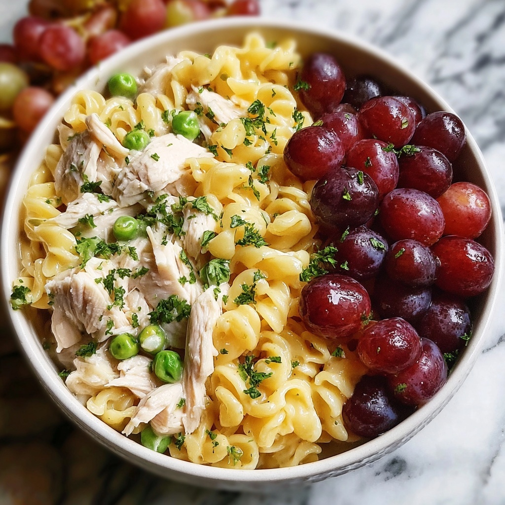 Zesty Waldorf Chicken Pasta Salad for Summer Feasts - Recipe Image