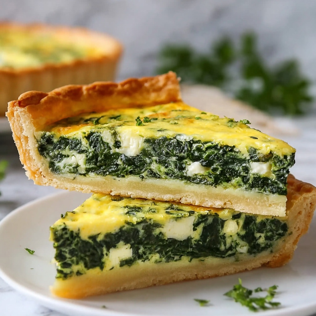 Mediterranean Spinach Cheese Feta Quiche Recipe - Recipe Image