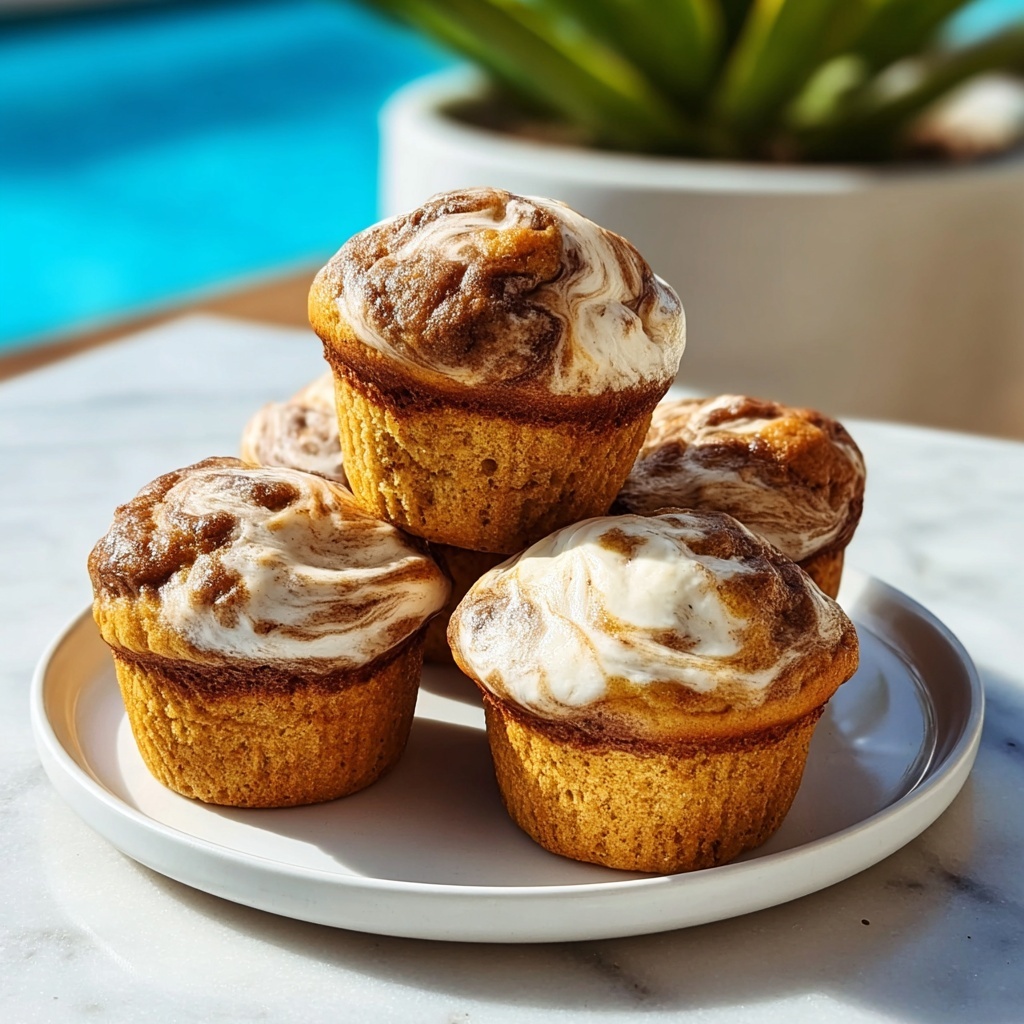 Fluffy Pumpkin Cream Cheese Swirl Muffins Recipe - Recipe Image
