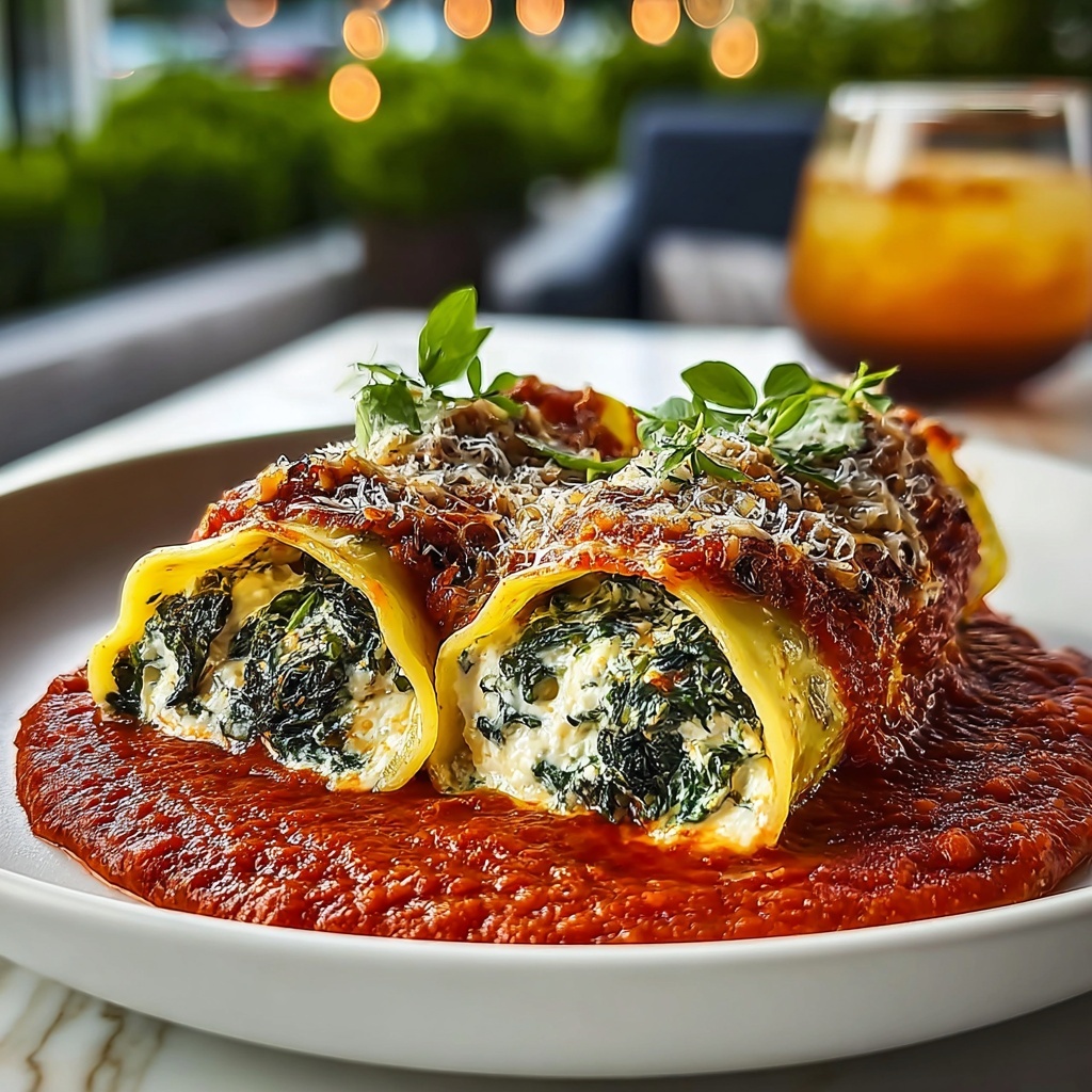 Spinach and Ricotta Stuffed Manicotti Recipe - Recipe Image