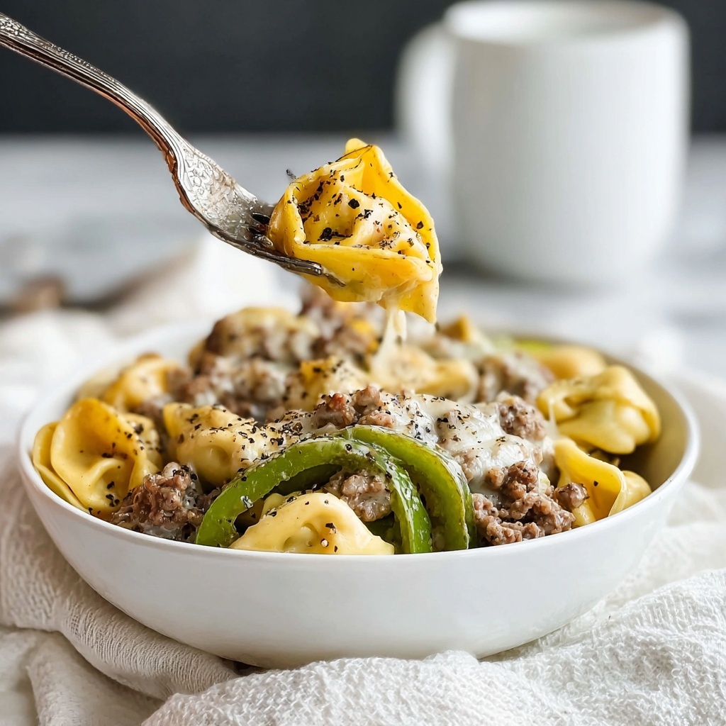 Cheesesteak Tortellini Recipe - Recipe Image