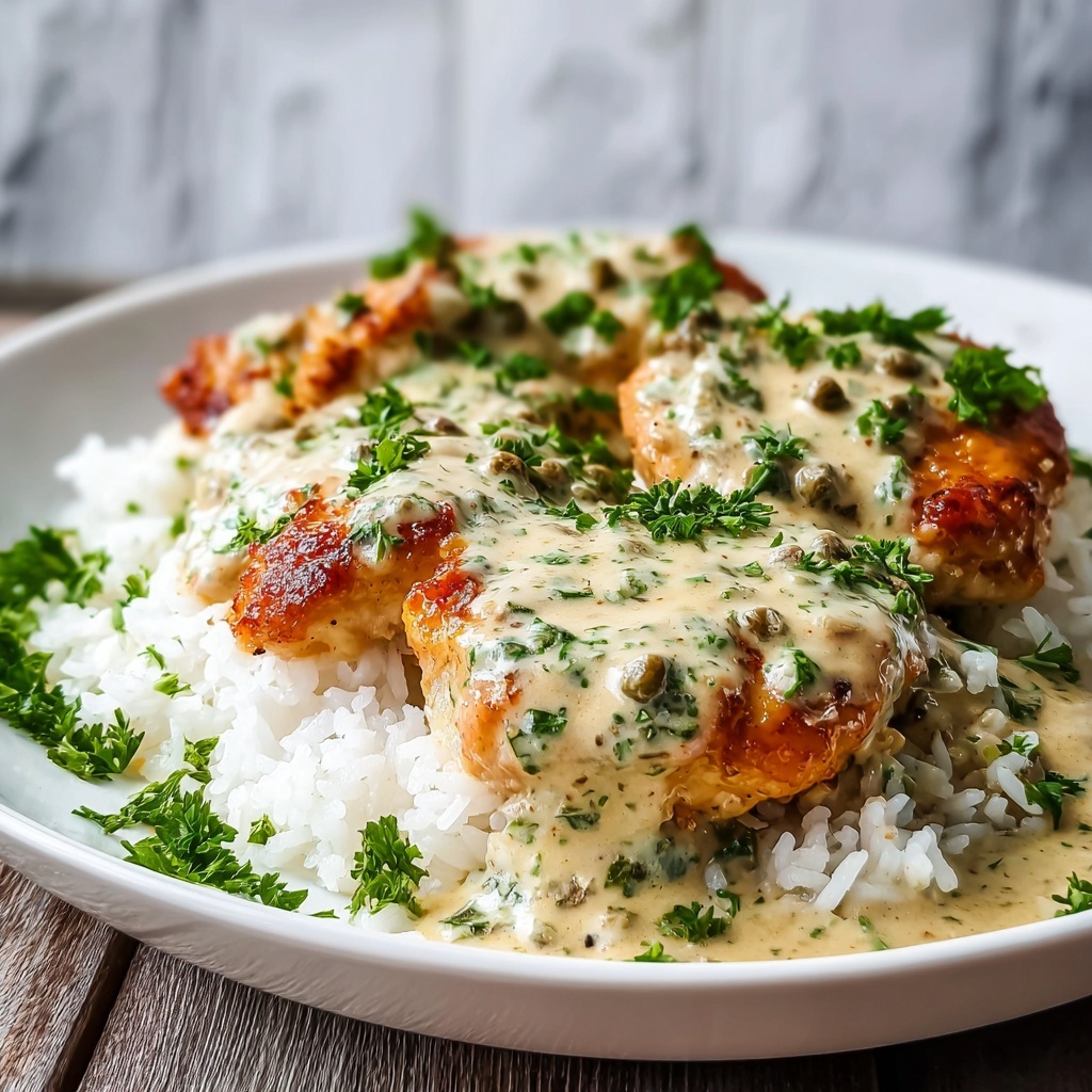 Quick & Easy Creamy Smothered Chicken & Rice Dinner Recipe - Recipe Image