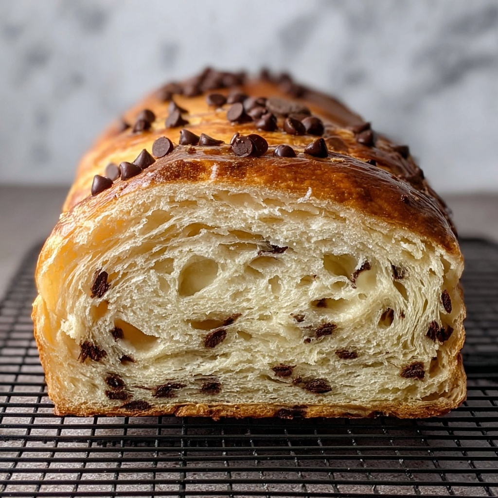 Chocolate Chip Sourdough Croissant Bread Recipe - Recipe Image